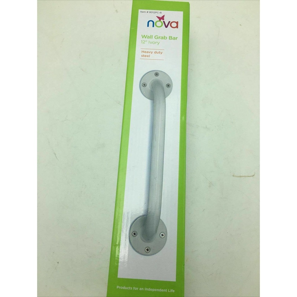 Nova Wall Grab Bar Size: 12",Ivory Finish #8012PC-R Heavy Duty Steel